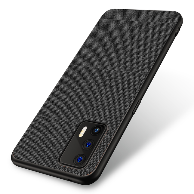 Soft Full Fabric Protective Back Case Cover for Realme X7 Max (Black)