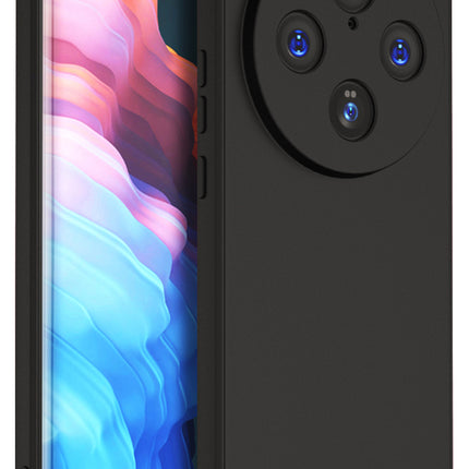Mobizang Matte Protective Lens Flexible Back Cover for Vivo X100 Pro | Slim Silicone with Soft Lining Shockproof Full Body Bumper Case (Black)