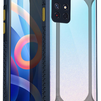 Unicorn for Redmi Note 11T (5G) Clear Back Case, [Military Grade Protection] Shock Proof Slim Hybrid Bumper Cover (Blue)