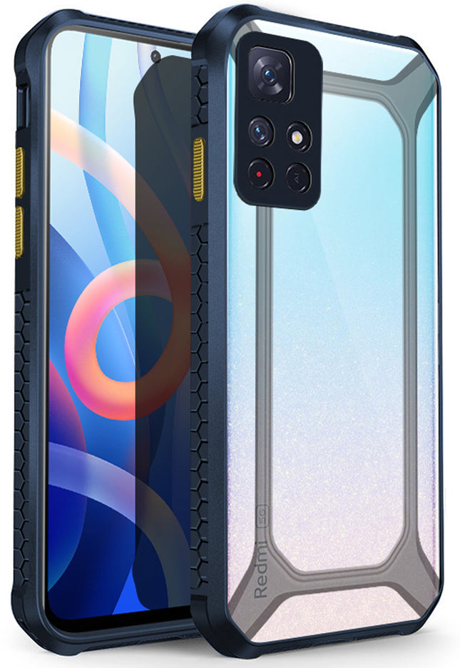 Unicorn for Redmi Note 11T (5G) Clear Back Case, [Military Grade Protection] Shock Proof Slim Hybrid Bumper Cover (Blue)