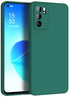 Matte Lens Protective Back Cover for Oppo Reno 6 (5G) , Slim Silicone with Soft Lining Shockproof Flexible Full Body Bumper Case , Green