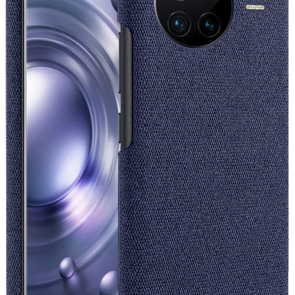 Mobizang Woven Soft Fabric Case for Vivo X80 (5G) Back Cover,  Shock Protection Slim Hard Anti Slip Back Cover (Blue)