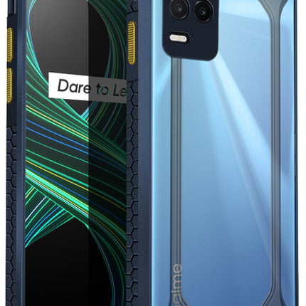 Unicorn for Realme 8 (5G) Clear Back Case, [Military Grade Protection] Shock Proof Slim Hybrid Bumper Cover (Blue)