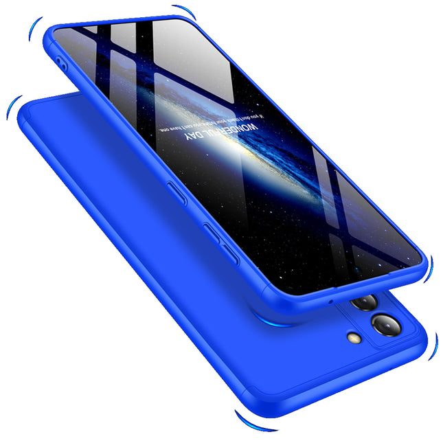 Double Dip Full 360 Protection Back Case Cover for Samsung Galaxy S21 FE (Blue)