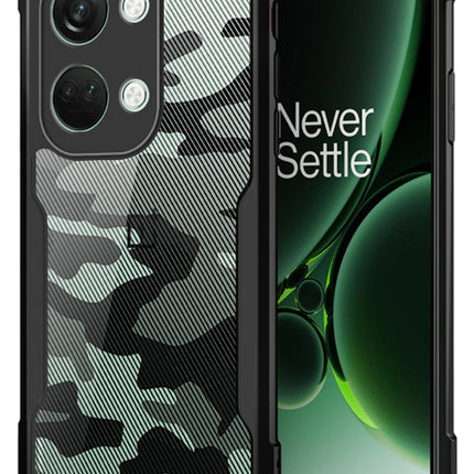 Mobizang Beetle Camouflage Back Cover for OnePlus Nord 3 | [Military Grade Protection] Shock Proof Slim Hybrid Bumper Case (Black)