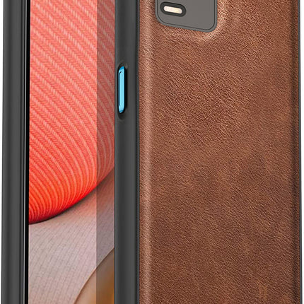 Tux Back Case For Realme 8 (5G) , Slim Leather Case with Soft Edge Shockproof Back Cover (Brown)