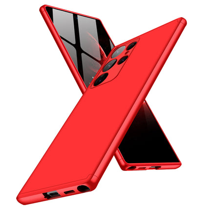 Double Dip Full 360 Protection Back Case Cover for Samsung Galaxy S22 Ultra (Red)