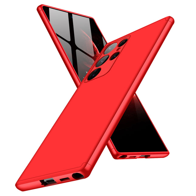 Double Dip Full 360 Protection Back Case Cover for Samsung Galaxy S22 Ultra (Red)