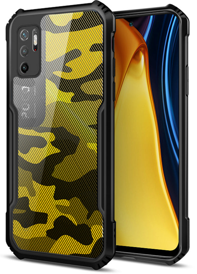 Beetle Camouflage for Poco M3 PRO / Redmi Note 10T 5G Back Case, [Military Grade Protection] Shock Proof Slim Hybrid Bumper Cover (Black)