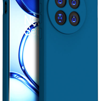 Mobizang Matte Protective Lens Flexible Back Cover for OnePlus 12 | Slim Silicone with Soft Lining Shockproof Full Body Bumper Case (Blue)