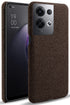 Mobizang Woven Soft Fabric Case for Oppo Reno 8 PRO (5G) Back Cover,  Shock Protection Slim Hard Anti Slip Back Cover (Brown)