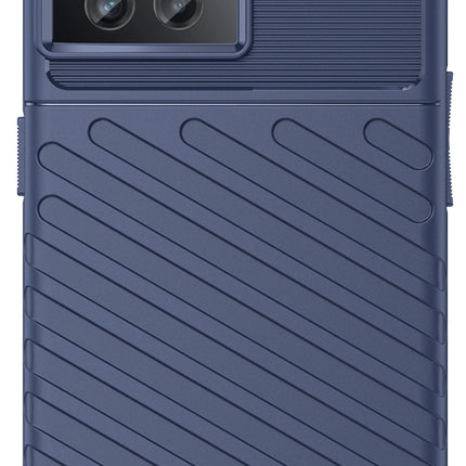 Mobizang Thunder Protective Flexible Back Cover for OnePlus 10R | Slim Anti Slip Rugged TPU Shockproof Full Body Bumper Case (Blue)
