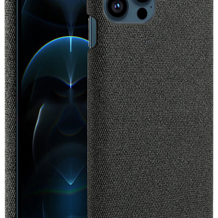 Mobizang Woven Soft Fabric Case for Apple iPhone 14 Pro Max Back Cover, Shock Protection Slim Hard Anti Slip Back Cover (Black)