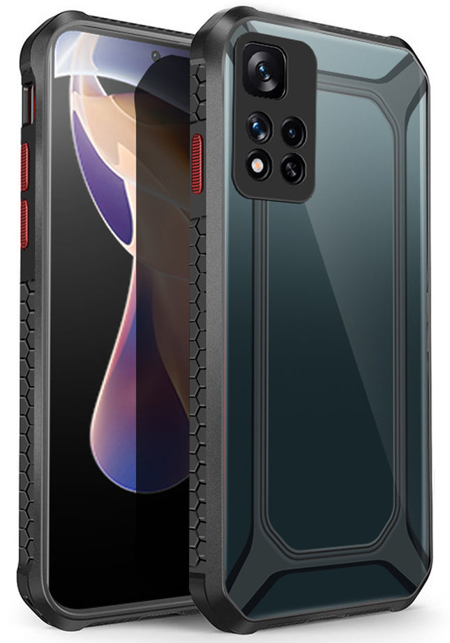Unicorn for Xiaomi 11i HyperCharge Clear Back Case, [Military Grade Protection] Shock Proof Slim Hybrid Bumper Cover (Black)