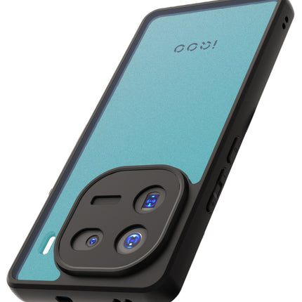Mobizang Hawkeye Clear Back Cover for Iqoo 12 (5G) | Camera Lens Protector Shockproof Slim Clear Case Cover (Black Sides)