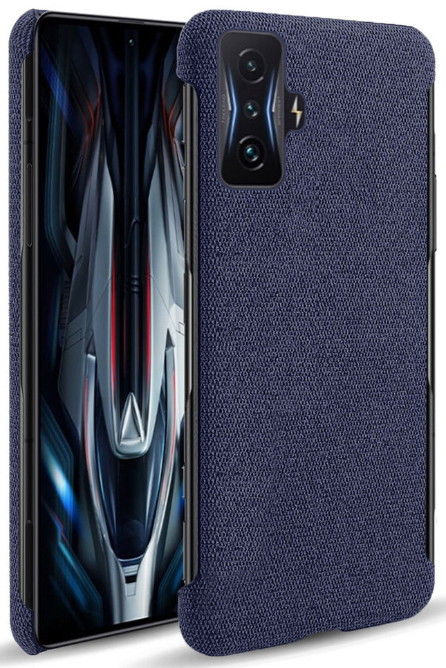 Woven Soft Fabric Case for Redmi K50 Gaming Edition Back Cover, Shock Protection Slim Hard Anti Slip Back Cover (Blue)