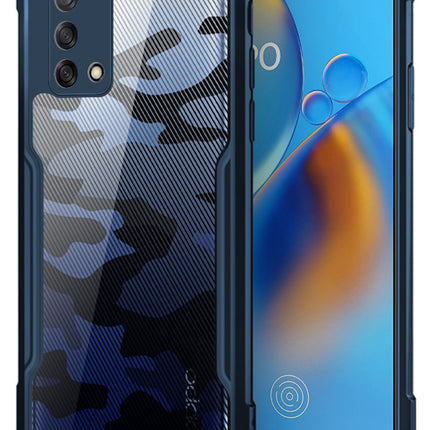 Beetle Camouflage for Oppo F19 Back Case, [Military Grade Protection] Shock Proof Slim Hybrid Bumper Cover (Blue)