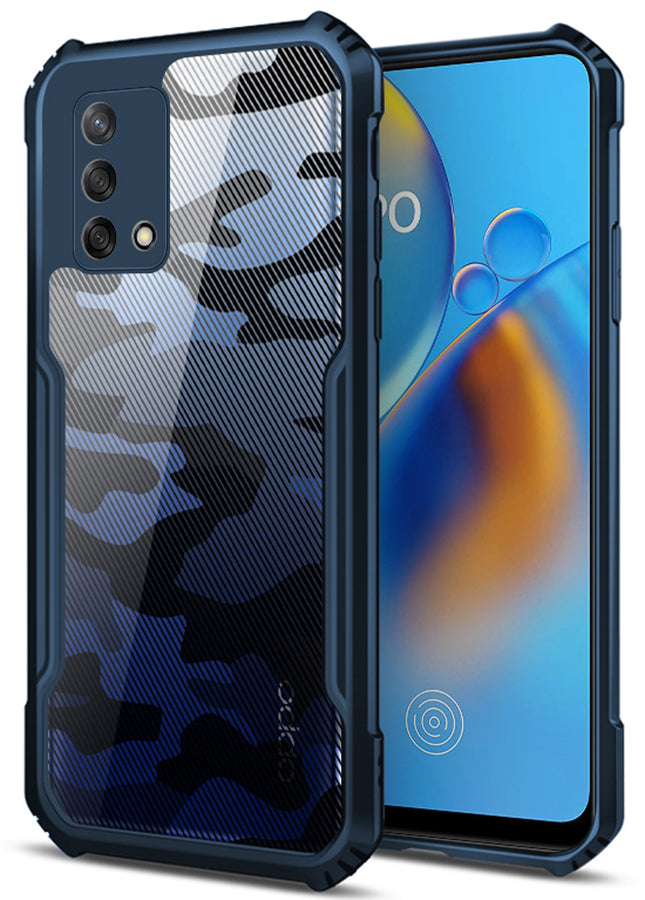Beetle Camouflage for Oppo F19 Back Case, [Military Grade Protection] Shock Proof Slim Hybrid Bumper Cover (Blue)