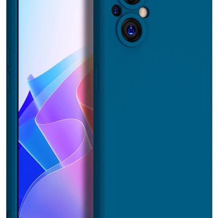 Matte Lens Protective Shockproof Flexible Back Cover for Oppo F21 PRO (5G), Slim Silicone with Soft Lining Shockproof Flexible Full Body Bumper Case (Blue)