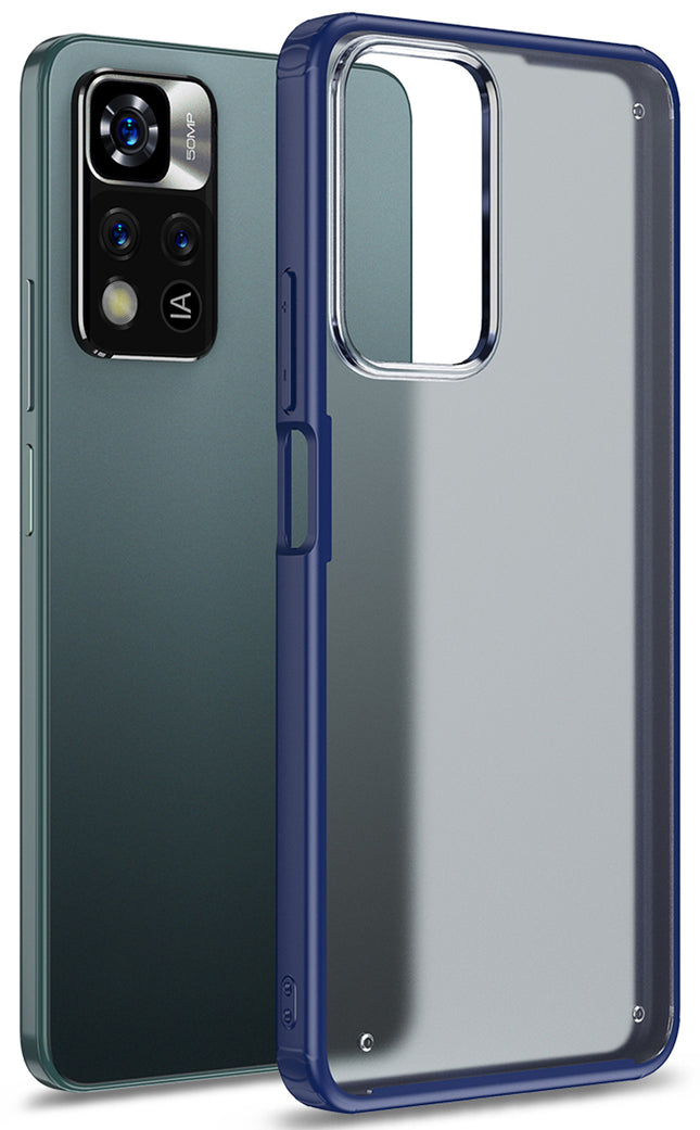 Shield Frosted Acrylic Back Shock Proof Case Cover for Xiaomi 11i HyperCharge (Blue)