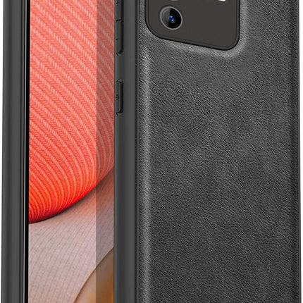 Tux Back Case For Vivo V23 (5G) , Slim Leather Case with Soft Edge Shockproof Back Cover (Black)