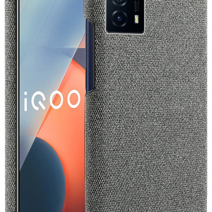 Woven Soft Fabric Case for Vivo IQOO Z5 (5G) Back Cover, Shock Protection Slim Hard Anti Slip Back Cover (Grey)