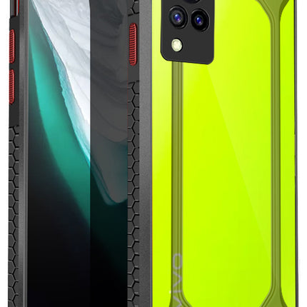 Unicorn for Vivo V21 (5G) Clear Back Case, [Military Grade Protection] Shock Proof Slim Hybrid Bumper Cover (Black)