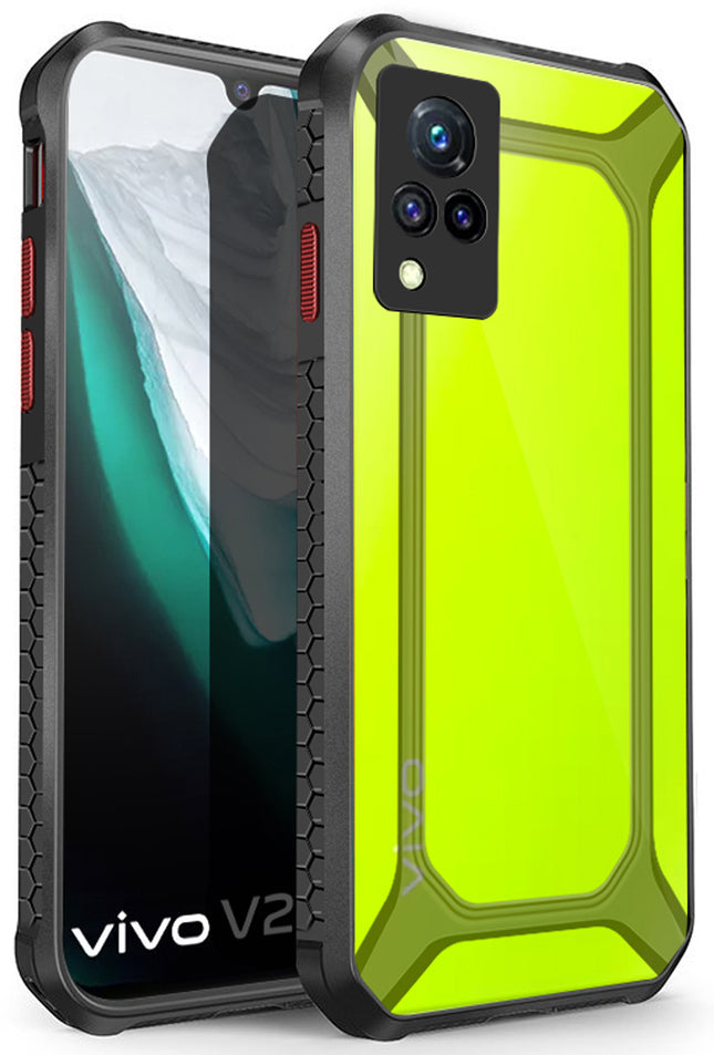 Unicorn for Vivo V21 (5G) Clear Back Case, [Military Grade Protection] Shock Proof Slim Hybrid Bumper Cover (Black)