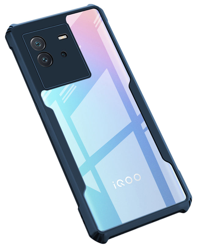 Mobizang Beetle for IQOO NEO 6 (5G) Back Case, [Military Grade] Shockproof Slim Hybrid Clear Back Cover (Blue)