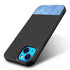 Soft fabric & Leather Hybrid Protective Case Cover for Apple iphone 13 (Black,Blue)
