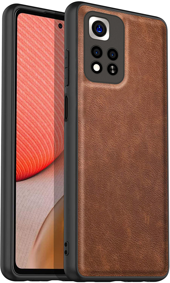 Tux Back Case For Xiaomi 11i / 11i HyperCharge , Slim Leather Case with Soft Edge Shockproof Back Cover (Brown)