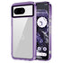 Mobizang Warrior Acrylic Clear Back Cover For Google Pixel 8 | Slim Shockproof [Military Grade Protection] Hybrid Bumper Case (Purple Sides)