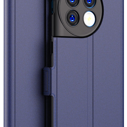 Mobizang Noble Slim Magnetic Leather Flip Cover for OnePlus 11R | Card Holder Stand Leather Flip Wallet Case (Blue)