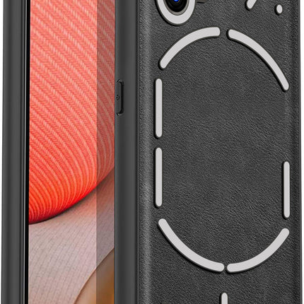 Mobizang Tux Back Case for Nothing Phone 1 , Slim Leather Shockproof Camera Protection Back Cover (Black)