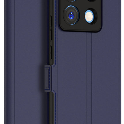 Mobizang Noble Slim Magnetic Leather Flip Case Cover for Poco X6 PRO / Redmi Note 13 PRO | Card Holder Stand Leather Flip Wallet Case (Blue)