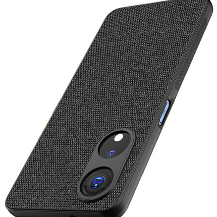 Mobizang Soft Full Fabric Protective Back Case Cover for OPPO F23 | Shockproof Slim Hard Anti Slip Back Case (Black)