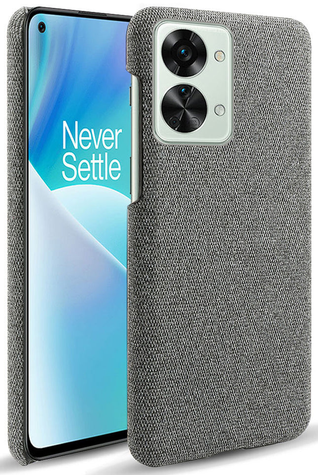 Mobizang Woven Soft Fabric Case for OnePlus Nord 2T  Back Cover,  Shock Protection Slim Hard Anti Slip Back Cover (Grey)