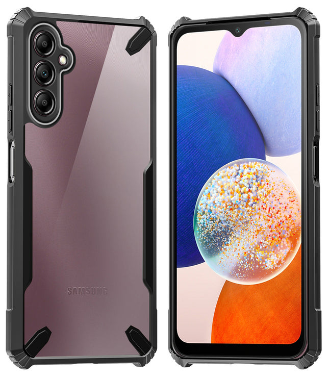 Mobizang Bull Clear Back Cover for Samsung Galaxy A54 (5G) | [Military Grade Protection] Shock Proof Slim Hybrid Bumper Case (Black)