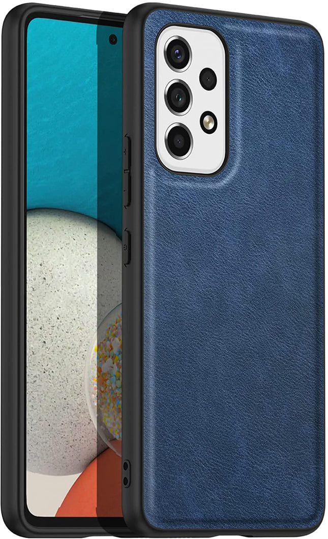 Tux Back Case for Samsung Galaxy A33 (5G), Slim Leather Case With Shockproof Back Cover (Blue)