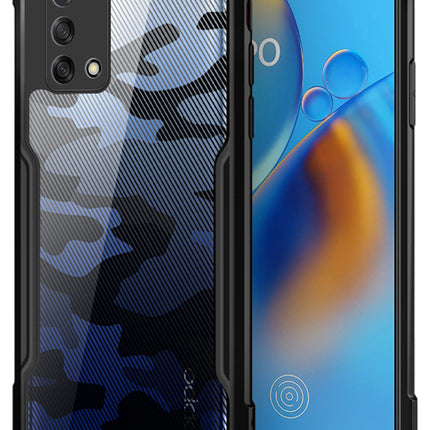 Beetle Camouflage for Oppo F19 Back Case, [Military Grade Protection] Shock Proof Slim Hybrid Bumper Cover (Black)