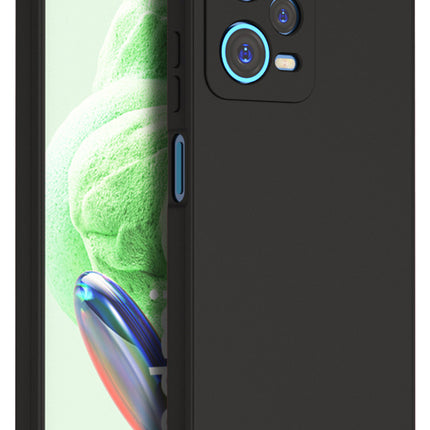 Mobizang Matte Protective Lens Flexible Back Cover for Redmi Note 12 | Slim Silicone with Soft Lining Shockproof Full Body Bumper Case (Black)