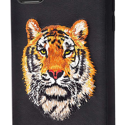 Santa Barbara Roar Series Luxury Leather Back Cover for Apple iPhone 13 , Black
