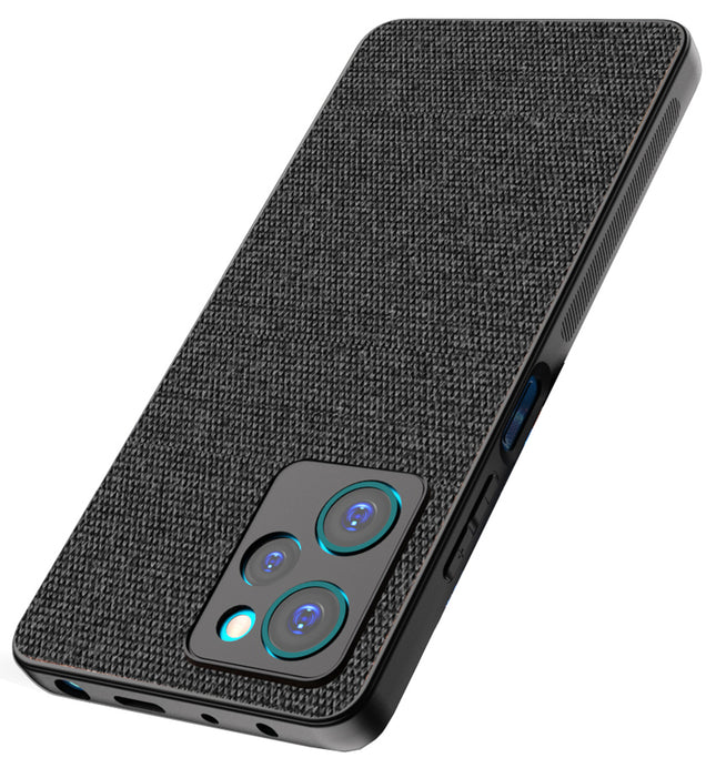 Mobizang Soft Full Fabric for Poco X5 PRO Back Cover | Shockproof Slim Hard Anti Slip Back Case (Black)