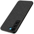 Soft Fabric Hybrid for Samsung Galaxy S21 FE Back Cover, Shockproof Protection Slim Hard Back Case (Black)