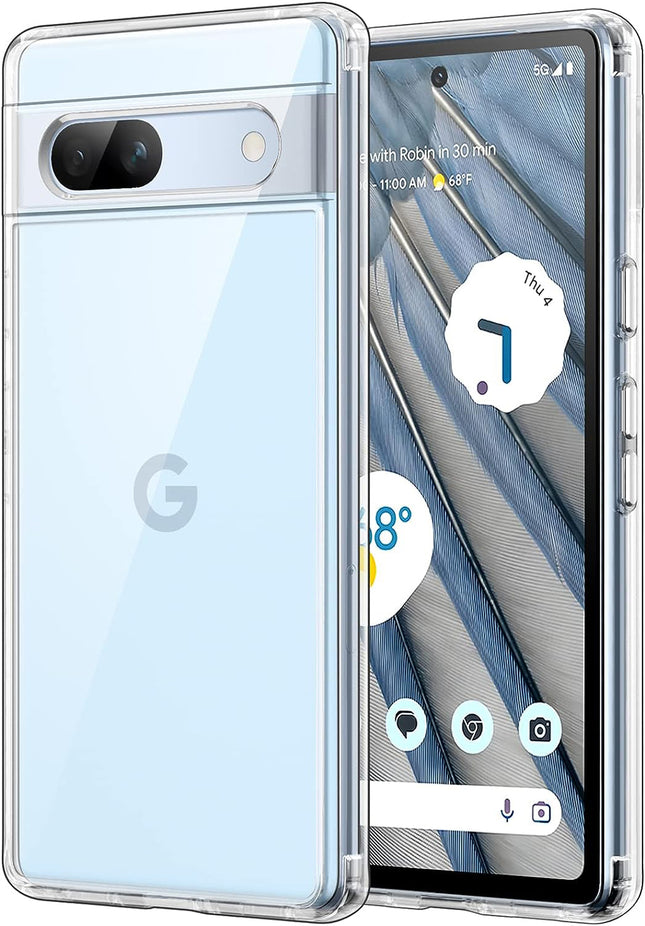 Mobizang Shield Clear Acrylic Back Shock Proof Case Cover for Google Pixel 7A (Transparent)