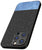 Mobizang Soft Fabric & Leather Hybrid Protective Back Cover for Apple iPhone 15 Pro | Shockproof Slim Hard Anti Slip Back Case (Black::Blue)