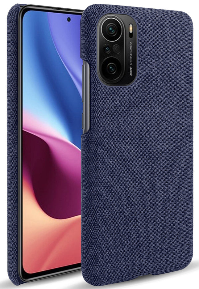 Woven Soft Fabric Case for Xiaomi Mi 11X / 11X Pro Back Cover, Shock Protection Slim Hard Anti Slip Back Cover (Blue)
