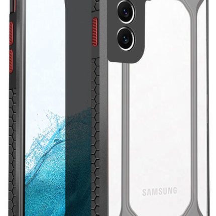 Unicorn for Samsung Galaxy S22 Plus Clear Back Case, [Military Grade Protection] Shock Proof Slim Hybrid Bumper Cover (Black)