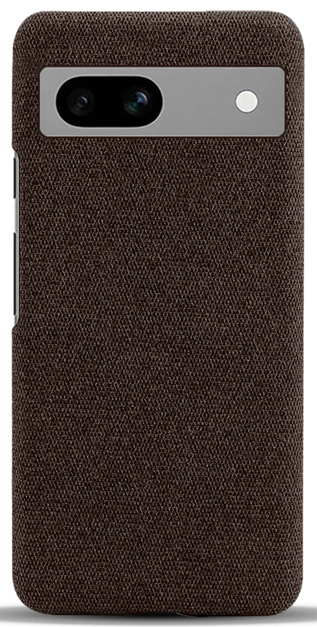 Mobizang Woven Soft Fabric Case for Google Pixel 7A Back Cover , Slim Hard Anti Slip Cover (Brown)