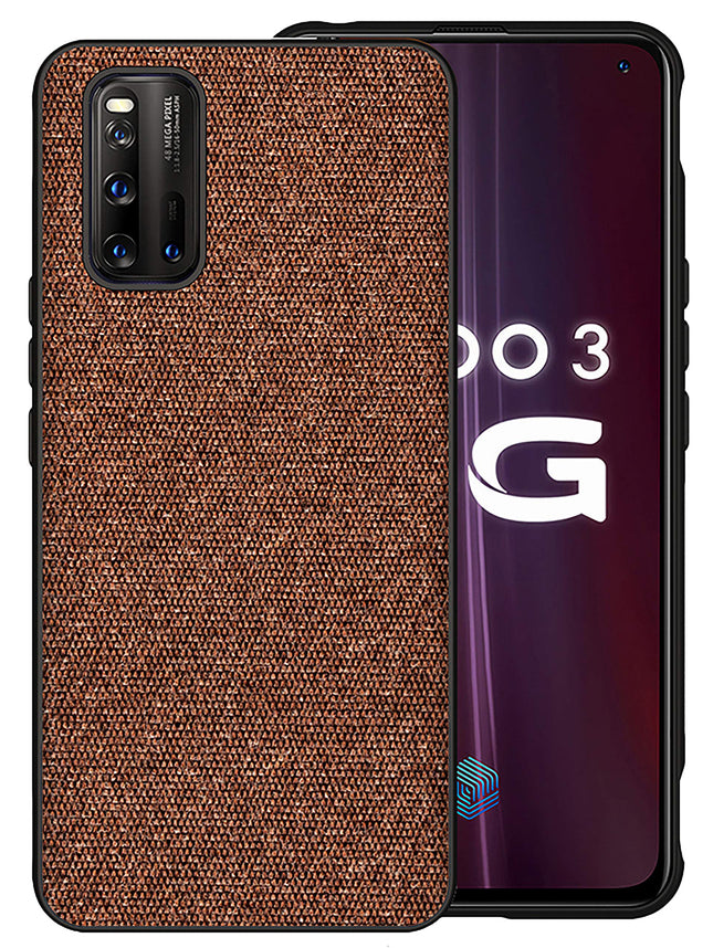 Soft Full Fabric Protective Shockproof Back Case Cover for Vivo IQOO 3 (Full Brown)